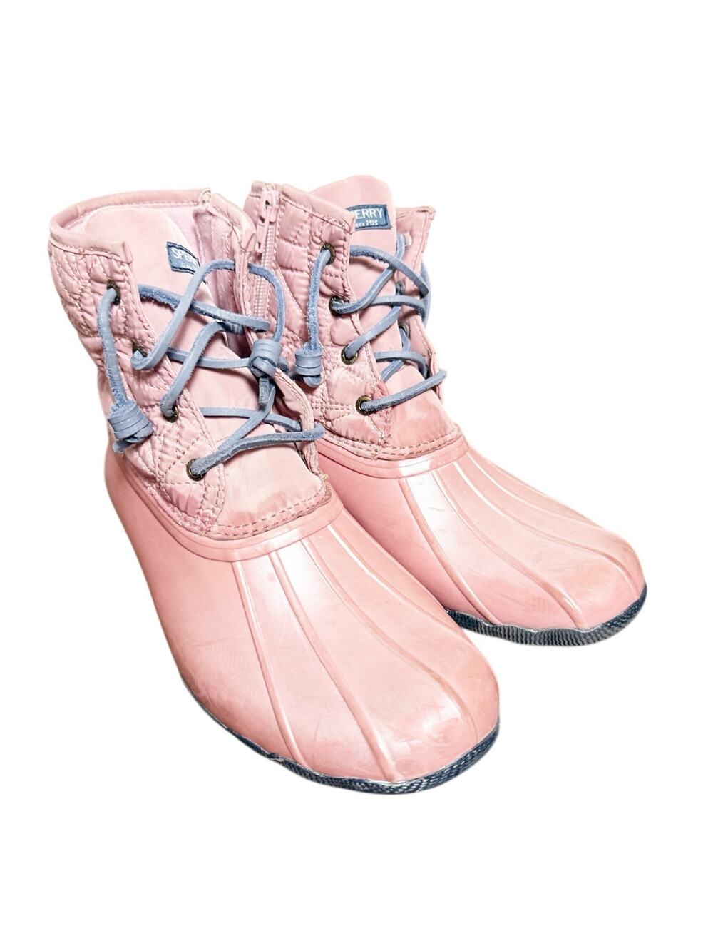 Sperry Girl’s Size 6 Pink Waterproof Duck Toe Saltwater Rain Winter Boots